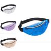 Chic Geometric Holographic Waist Bags Durable Pu Leather Chest Phone Pouch Purse