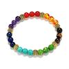 Stunning 7 Chakras Handmade Rainbow Bead Bracelet With Round Charms For Wellness
