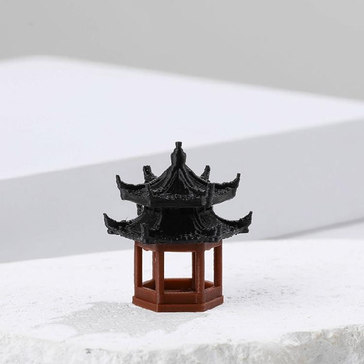 Miniature Pagoda Statues Artistic Chinese Cultural Building 3D Models Safe and Friendly to Nature Decoration