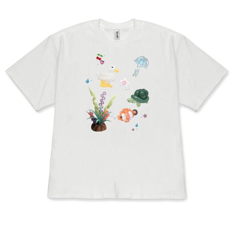 

Cute TShirt Animal Balloon Graphic Stylish and Versatile Tops Kawaii Sea Creature Print Short Sleeve Casual Tee for Women Unisex S
