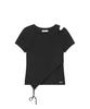 MISEKI SEOUL Cutout Shirring Layered Shortsleeve Black