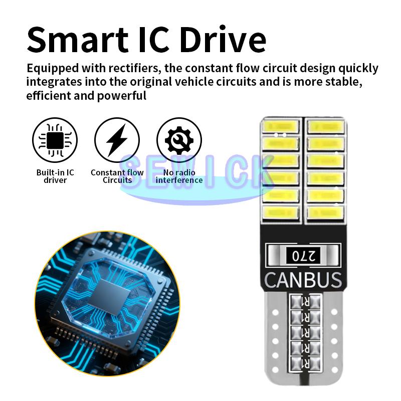 Discount 100pcs Canbus T10 W5W 194 501 Car LED Interior Instrument Lights Bulb for Car Auto 24SMD Width Lamps White 12V/24V 12V зелёный