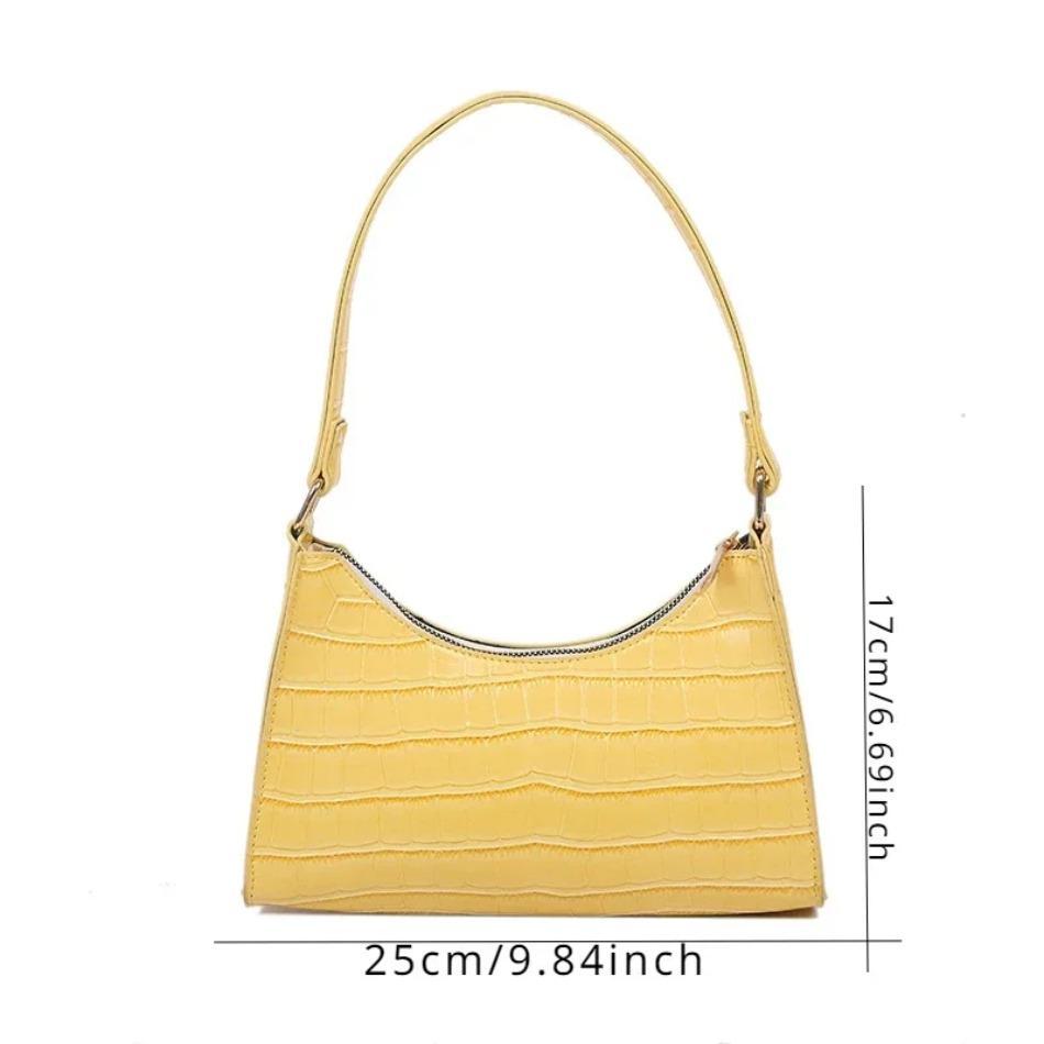 1 Pcs Underarm Bag Retro Casual Women Handbag Leather Solid Color Bag Fashion Exquisite Shoulder Bags for Women Pattern