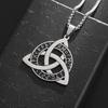 Stainless Steel Nordic Odin Rune Irish Celtic Trinity Knot Pendant Necklace Men Women Lucky Amulet Jewelry