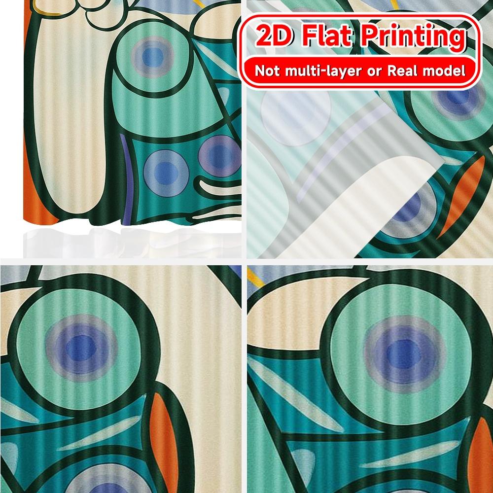 2 szt., zasłony DRUKOWANE PŁASKO 2D (Bez Roda) Abstrakcyjne Zasłony z Nadrukiem Marzeń Festiwalowe Trwałe Poliestrowe Zasłony Termiczne