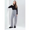 Betu Women's 2025 Winter Elastic Waist Curved Wide-Leg Pants