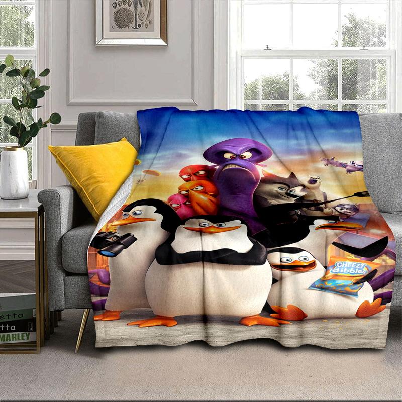 Coperta avventura pinguini Coperta in flanella per letto, divano, Campeggio, Escursionismo, Essenziali per picnic, regalo per la famiglia Regali per fan