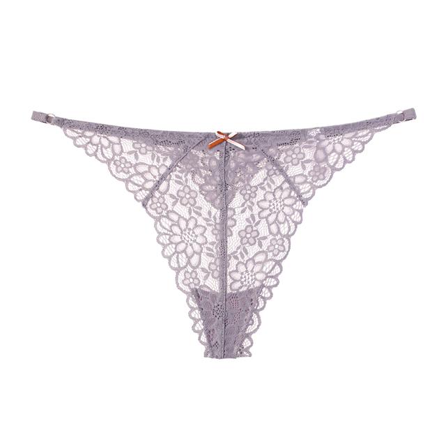 TERMEZY Women Sexy Amazing Panties Low-waist Lace Underwear Female G String Thong Temptation Bow T-back Transparent Lingerie