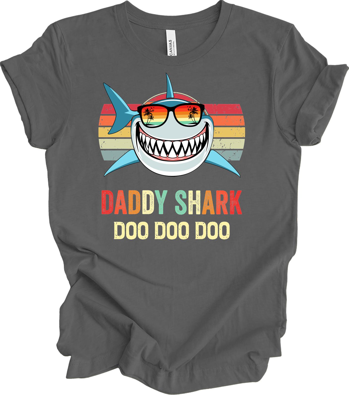 Daddy Shark Doo Doo Retro Sunglasses T-Shirt for Fathers S