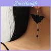 Unique Spring 2023 Fashion Earrings Geometric Bat Design Trendy Black Color
