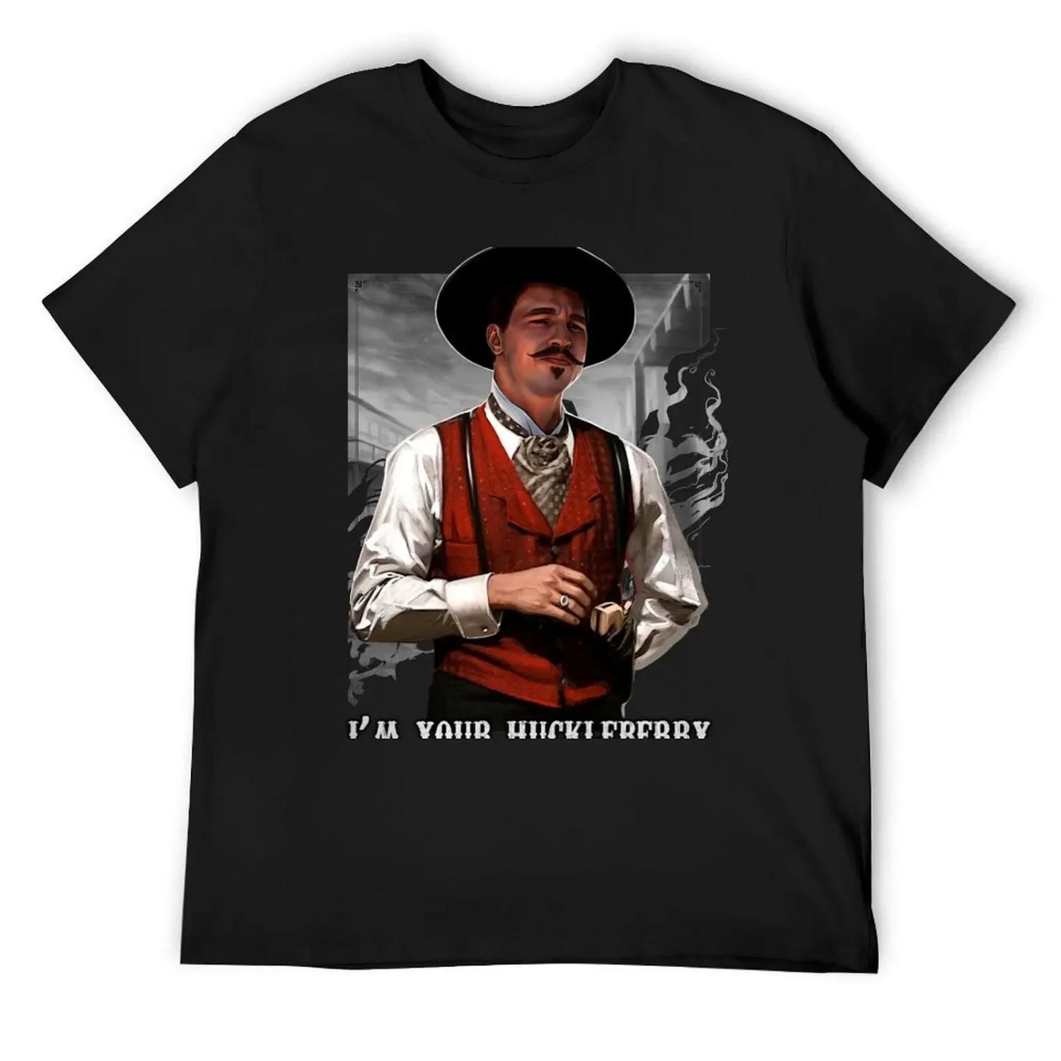 Doc Holliday Huckleberry Tombstone T-Shirt kawaii clothes affliction shirts sublime plain white t shirts men S