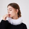 Renaissance Collar Elizabethan Mesh Ruffled Neck Collar Shawl Wrap Detachable False Collar Necklace for Women and Girls