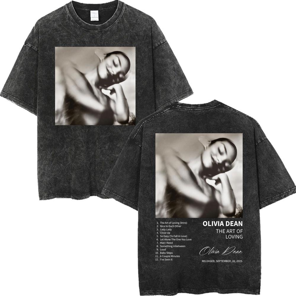 Vintage Washed The Art of Loving Tour Graphic T Shirts High Street Fashion Trend Tshirts Men Women Casual Cotton Tshirt