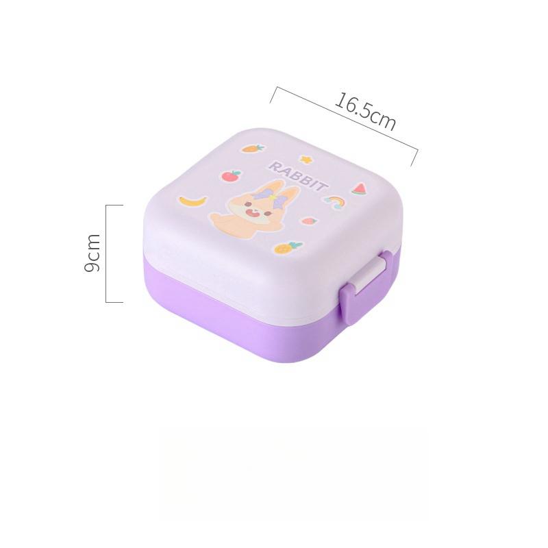 V89 Eco-friendly Food Grade Cartoon Kids Lunch Box Set With Handle Cooking Lunch Box Portable Bento Box With Free Cutlery