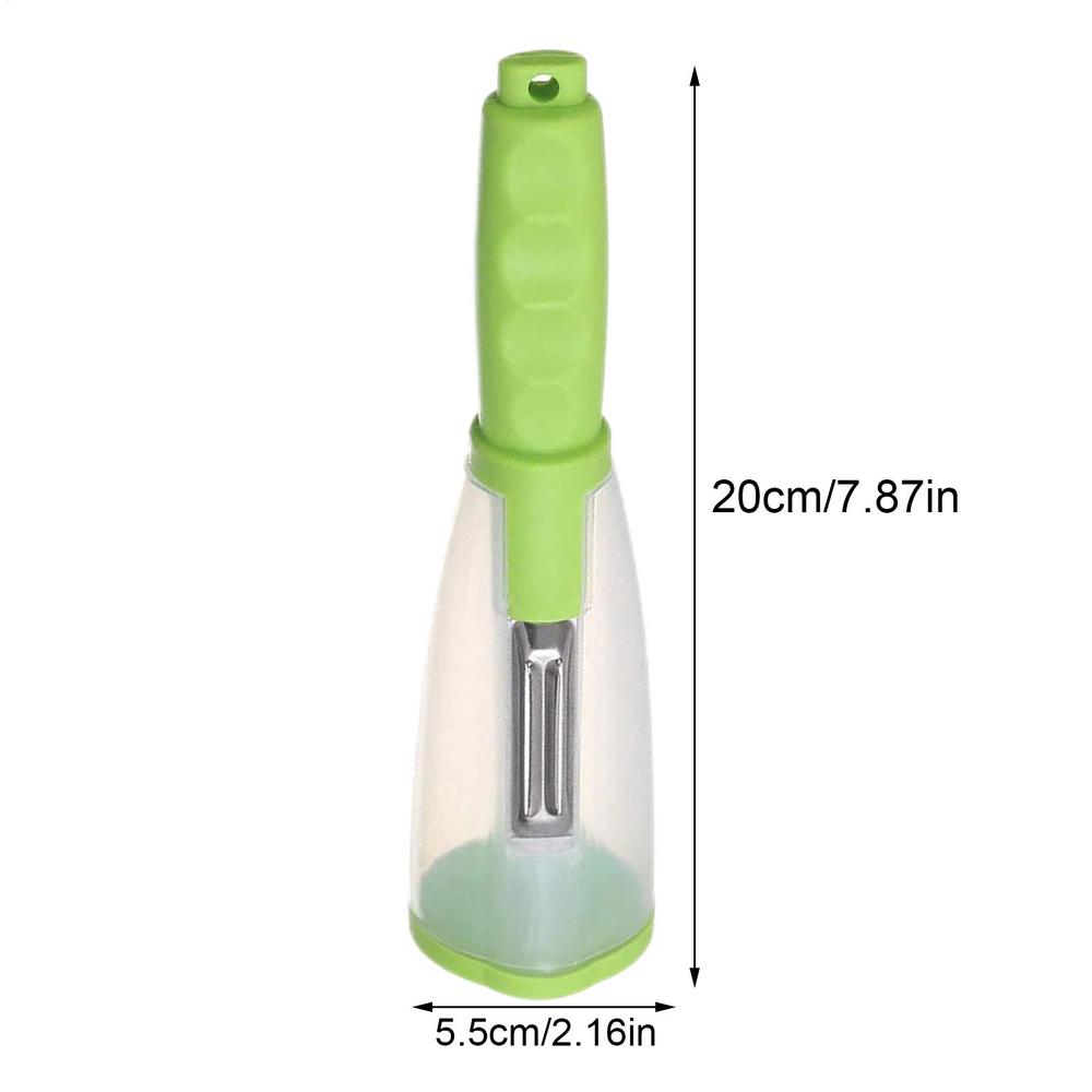 

2-in-1 Stainless Steel Vegetable Peeler with Container Catches Scraps for Peeling & Shredding, a Cleaner Kitchen Counter