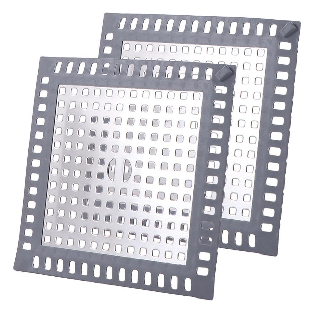 Square Bathtub Drain Cover Stainless Steel Anti-blocking Strainer Shower Drain Strainers  Bathroom