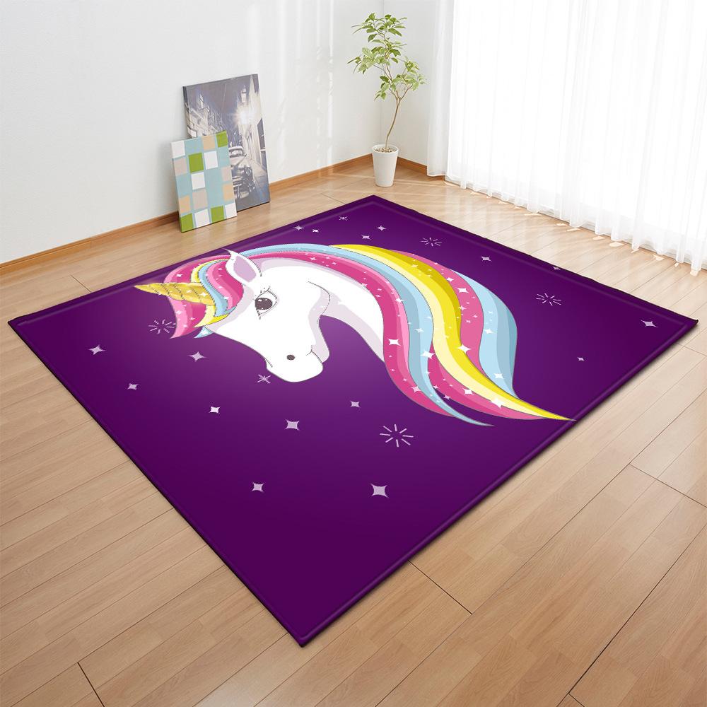 Kwiatowy Jednorożec Dywanik do Salonu Tęczowy Dywan do Sypialni Wystrój Paloru Magiczny Jednorożec Dziewczynki Dzieci Dywanik do Zabawy Maty Łazienkowe