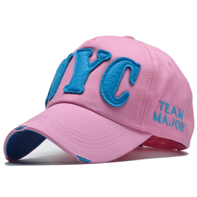 

Бейсболка женская хлопковая кепка Casquette Bone Snapback шляпы мужские кепки Nyc Letter NY бейсболка 55-60cm розовый