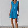 European & American Design Cotton Linen Suit: Women's Summer Casual Sleeveless Vest & Shorts Set