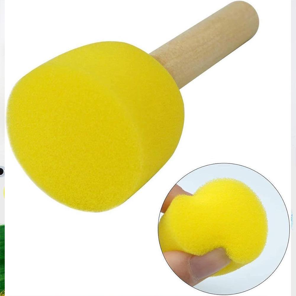30-Piece Round Sponge Brush Set for Kids’ Art & Crafts