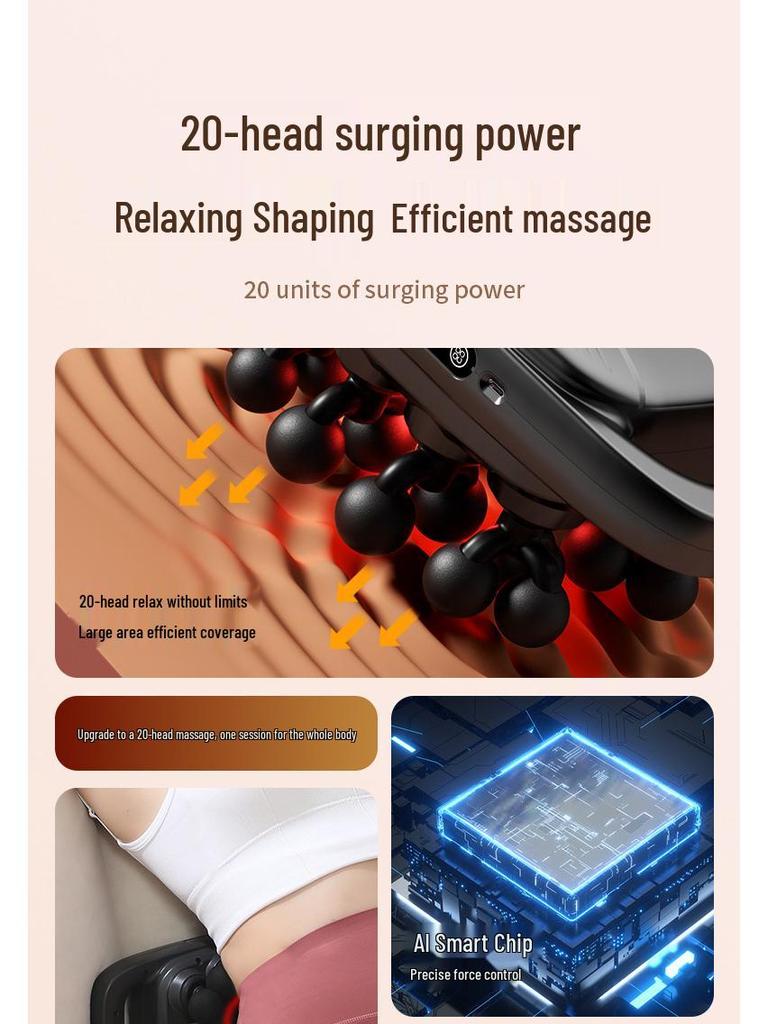 Wowow Multi-Functional Smart 20-Head Percussion Massager for Full-Body Deep Relaxation
