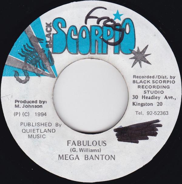 

7inch Record MEGA BANTON Fabulous NONE Black Scorpio 1994 Jamaica Reggae Ska Dub Used