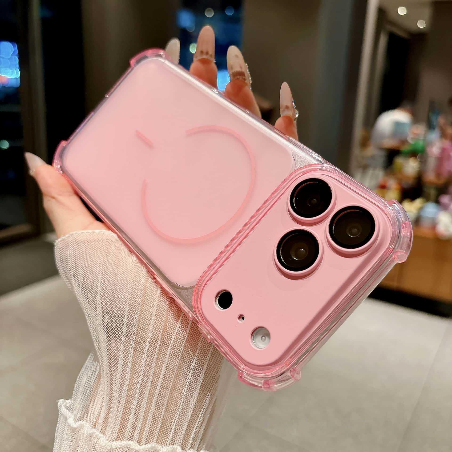 

iPhone 17 Pro Max Frosted Transparent Magnetic Protective Case with Detachable Lens & Drop-Proof Corners iPhone 14 Pro розовый