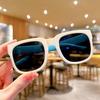 Kids Outdoor Foldable Sunglasses Baby Boys Girls Travel Goggle Shades Eyewear Vintage Square Frame Uv Sun Glasses For Childre