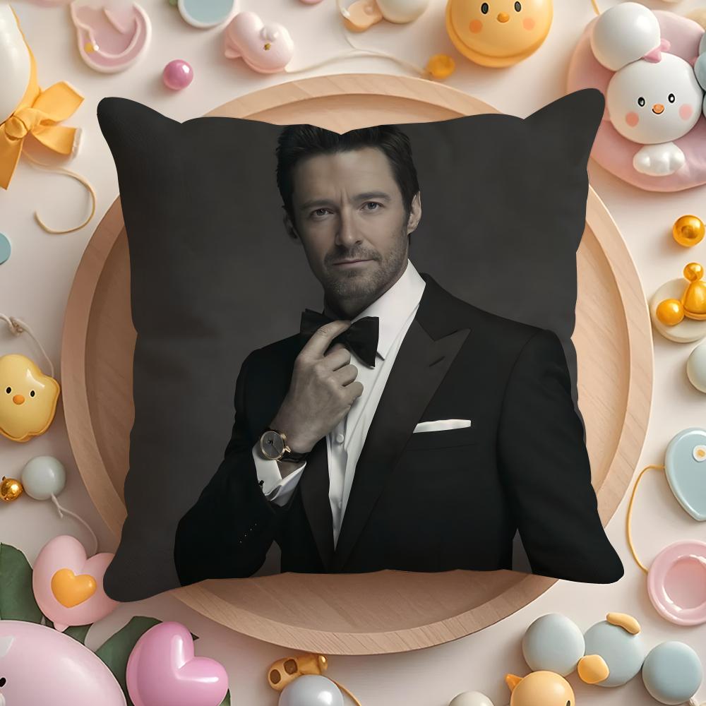 Custom H-Hugh Jackman Cushion Cover Home & Car Multi-Scene Pillow Cover - Reversible, Soft & Durable for Daily Use