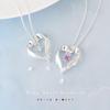 Future Choose from 12 heart and feather silver pendant necklace for women Rhodolite Angel birthstones, design, (January Garnet)