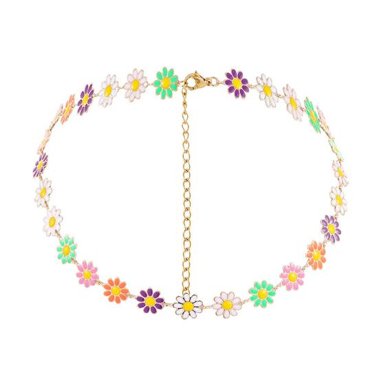 

Ожерелье для девочек Стильное маслянистое гипоаллергенное ожерелье на ключице Маленькие цветы Ожерелье на ключице Ожерелье на ключице Ювелирные аксессуары золотистый