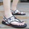 Summer Outwear Men's Leather Sandals Dual purpose Slippers Men's Trendy Soft Sole Sandals Men's Trendy Feet Clipping