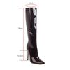 2025 Winter Women Knee High Modern Boots Patent Leather Big Size 34~46 Sexy Stiletto PU Party Shoes Botas De Invierno Para Mujer