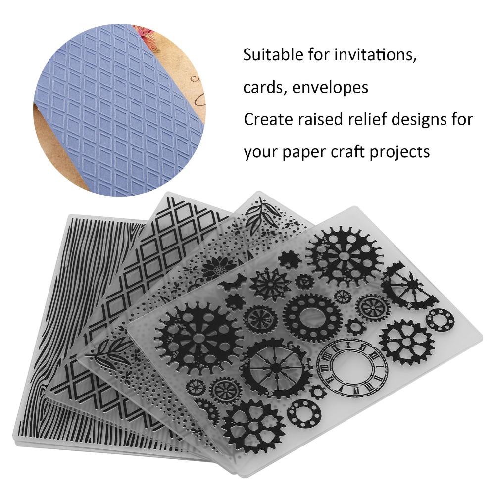 Flat Plastic Emboss Template Plastic DIY Embossing Tool Paper Embossing Plate  Handmade Paper Craft
