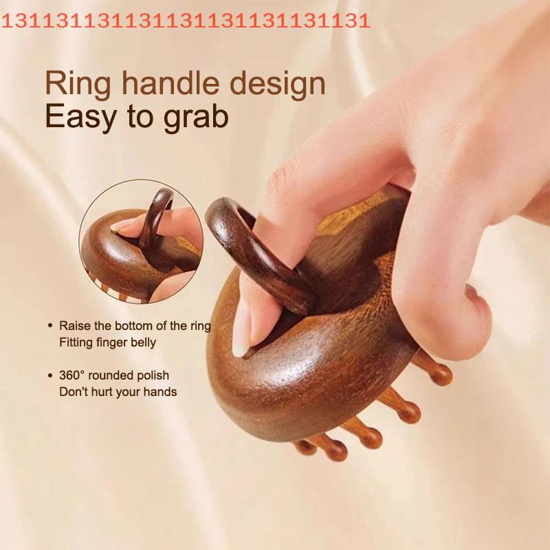 Multi-Functional Wood Therapy Massage Comb Scalp Head Massager Natural Sandalwood Circular Tooth Guasha Scraping Body Massager