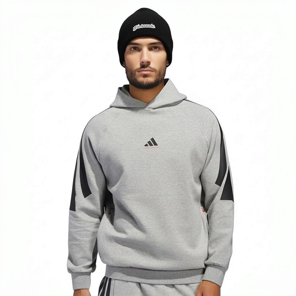 adidas Moletom com Capuz Basketball FW24 Spacer A Coleção 2025 Capítulo 01 Moletons Unissex Cinza JD7466