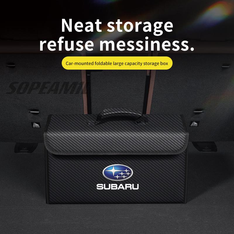For Subaru Outback Brz Wrx Xv Ascent Forester Impreza Legacy Car Leather Trunk Organizer Box Tailbox Stowing Tidying Storage Bag Y2