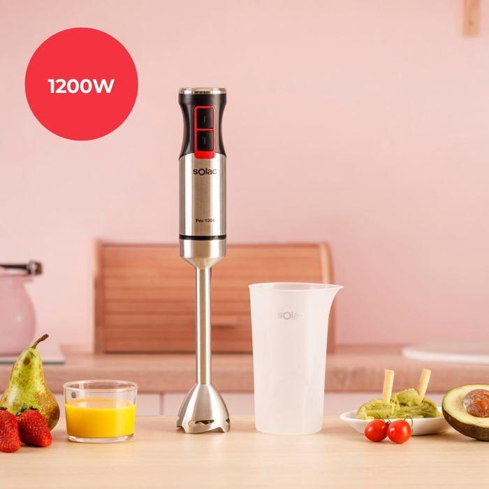 Professioneller Stabmixer - Solac - 1200W - Geschwindigkeitsregler - Turbo-Funktion - 4 Edelstahlklingen