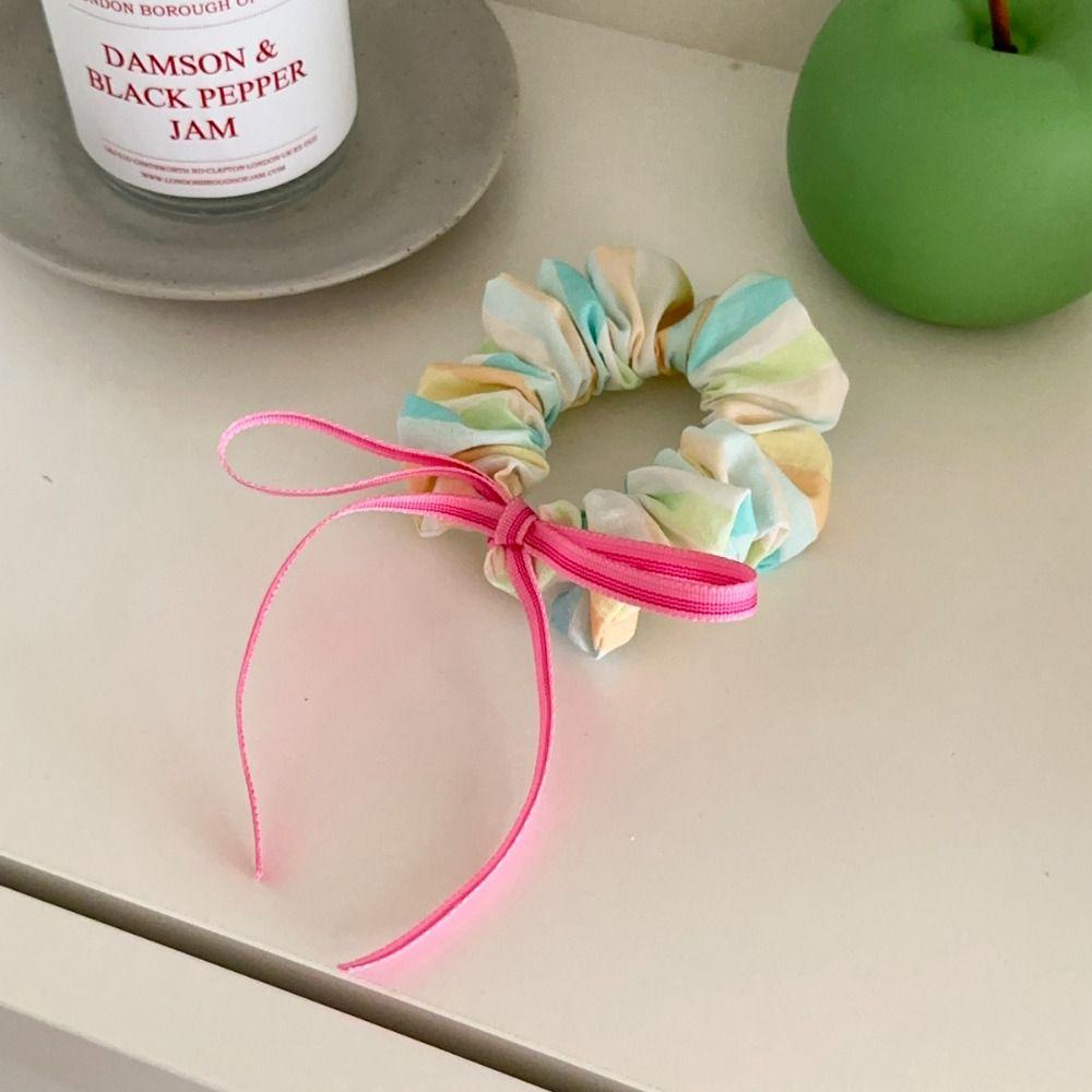 

High Elastic Bow Ribbon Hair Rope Headdress Korean Style Hair Ring Elegant Sweet Scrunchies Daily