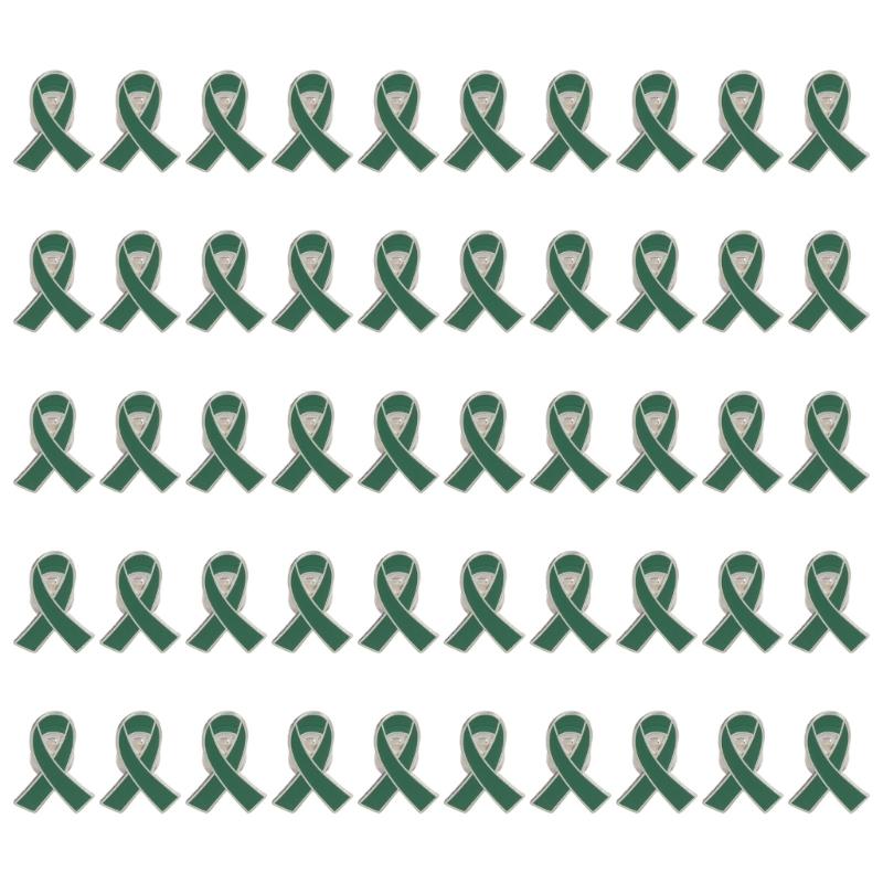 

Band Pin, Pack of 50 Metal Awareness Lapel Pin Band Brooch Pin Hope Pin Enamel Jewellery Pin for Decoration зелений