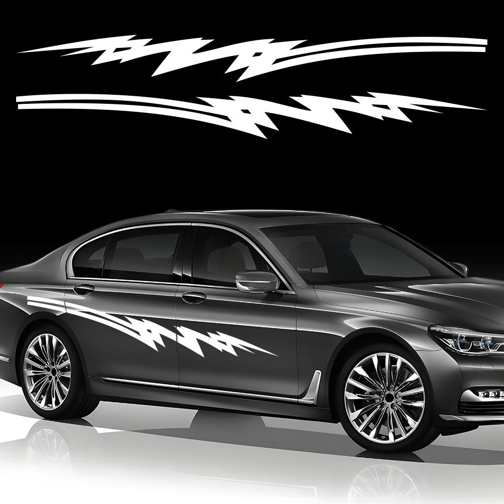Waterproof PVC Lightning Pattern Car Body Sticker BMW Side Door Fender Vinyl Decal Auto Exterior Decor Accessories