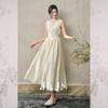 JK&JS Tencel Jacquard Embroidered New Chinese Style Vest Dress