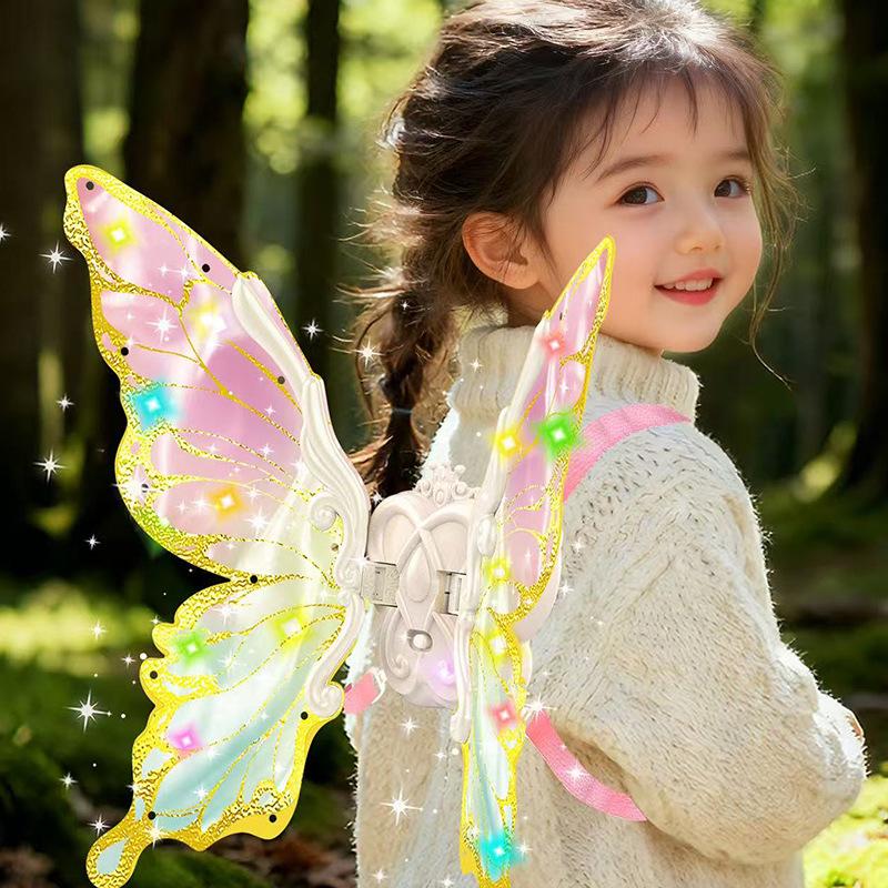 Girls' Luminous Butterfly Wings Toy with Music for Christmas Performance Costume
