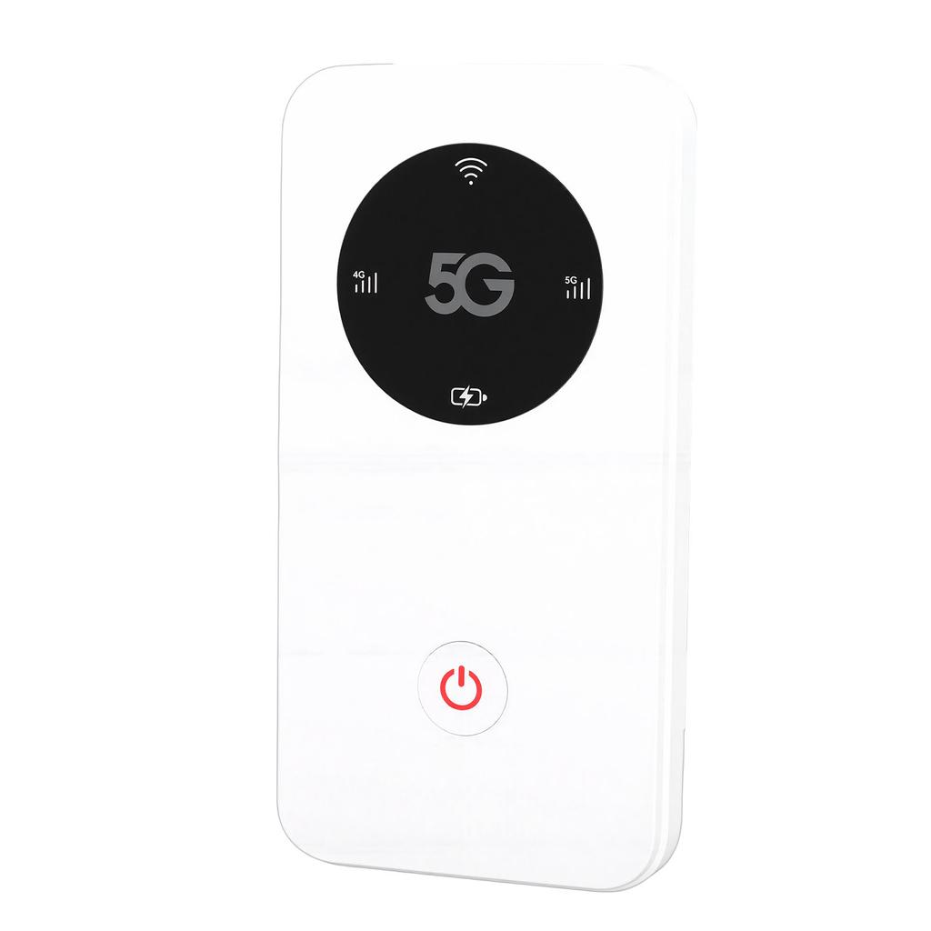 5G WiFi 6 Mobile Hotspot Router Portable WiFi Device Supports 16 Devices with Nano SIM Card Slot 6100mAh Battery White