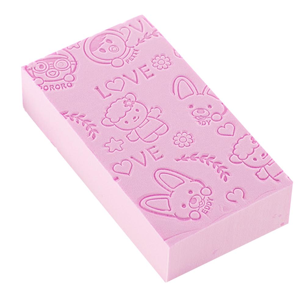 Bath Sponge Lace Printed Scrub Shower Baby Bath Scrubber Exfoliating Beauty Skin Care Sponge Face Cleaning Spa Bath Ball 1pc Pink