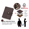 Retro Crazy Horse Leather Men's Wallet Buckle RFID Anti Theft Brush
