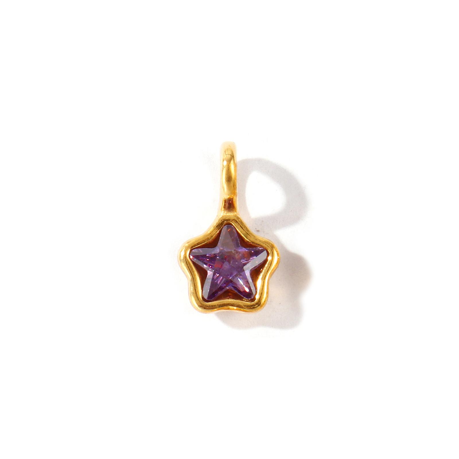 

2pcs Mini Stainless Steel Geometric Charms 18K Gold Plated Multicolor Star Oval Rhinestone Pendants Women DIY Necklace Jewelry