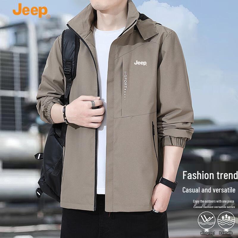 Jeep Men's Water-Repellent Loose Casual Jacket