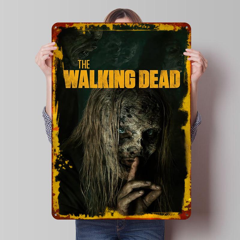 The Walking Dead Whisperer Printed Poster Customized Wall Art Retro Vintage Metal Tin Signs for Interior Decoration Living Room