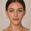 1Pair Ear Buckle Hoop Earrings Two-color Round Earrings Bicolor Earrings  Girl Women